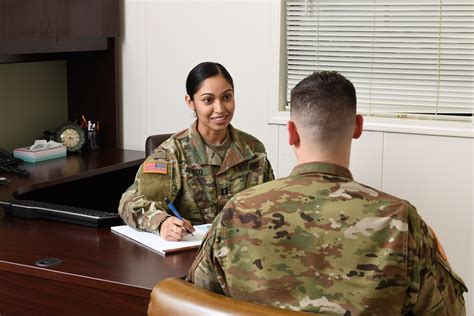 Military social worker in a counseling session